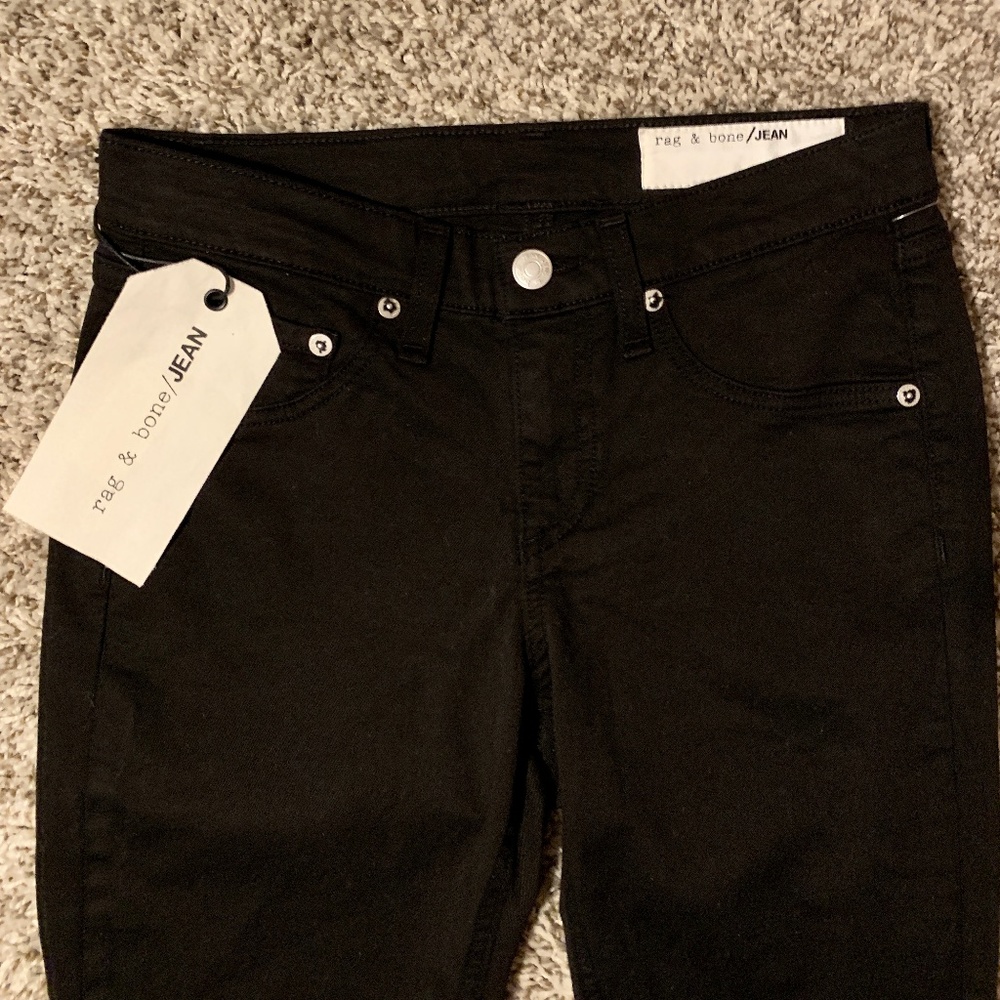Rag & Bone Black Denim Skinny Jeans - Size 25